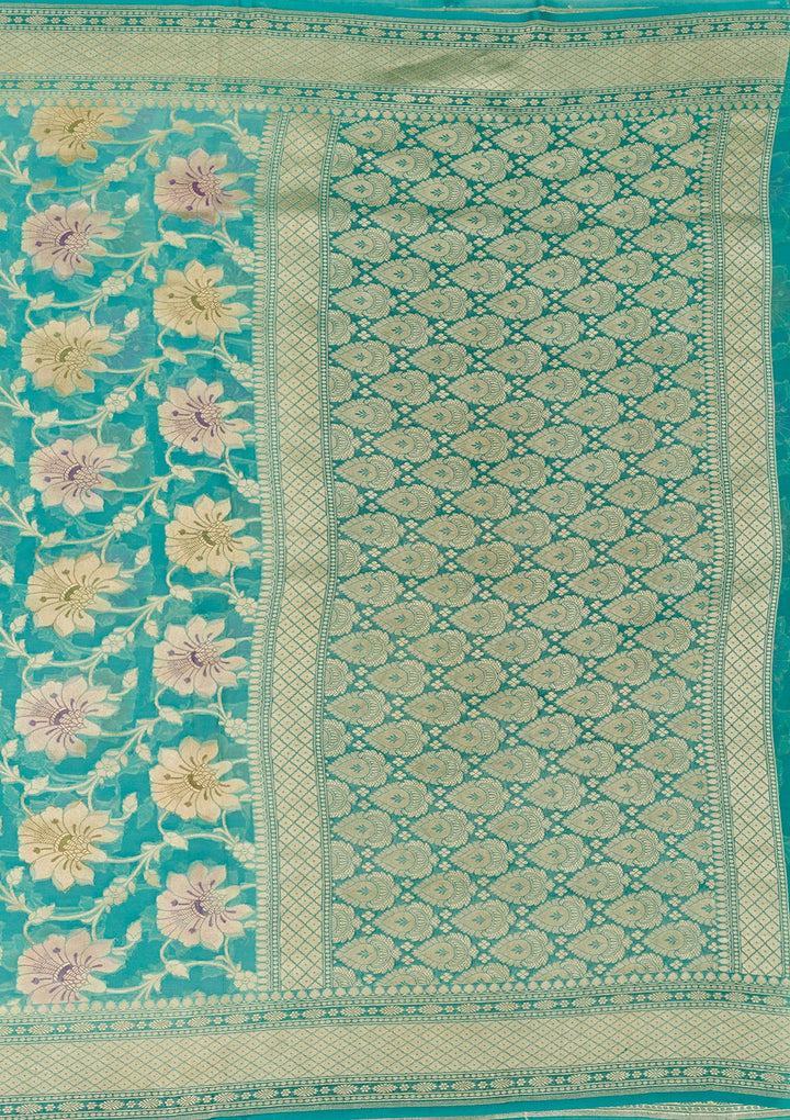 Blue Zariwork Banarasi Pure Silk Saree