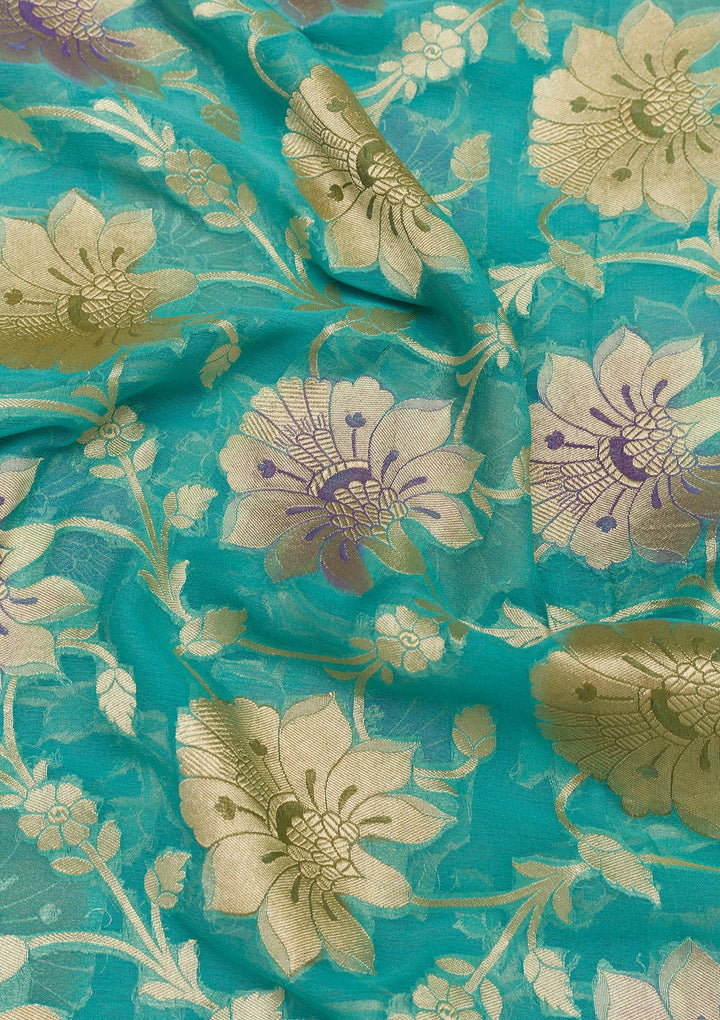 Blue Zariwork Banarasi Pure Silk Saree