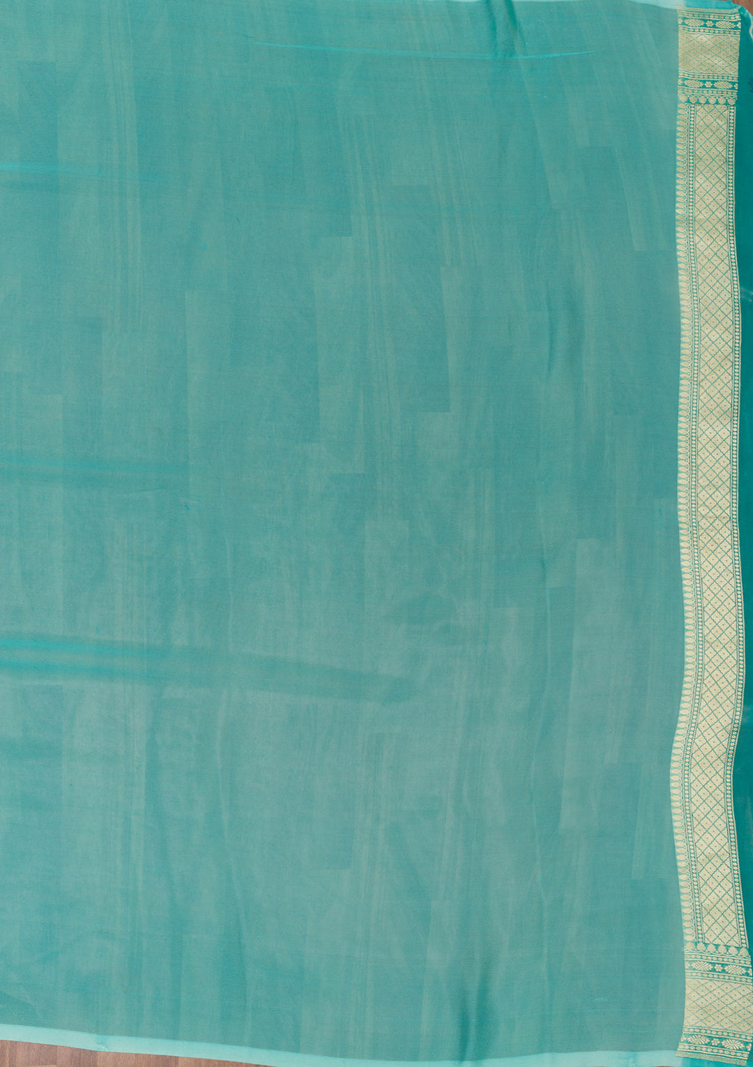 Blue Zariwork Banarasi Pure Silk Saree