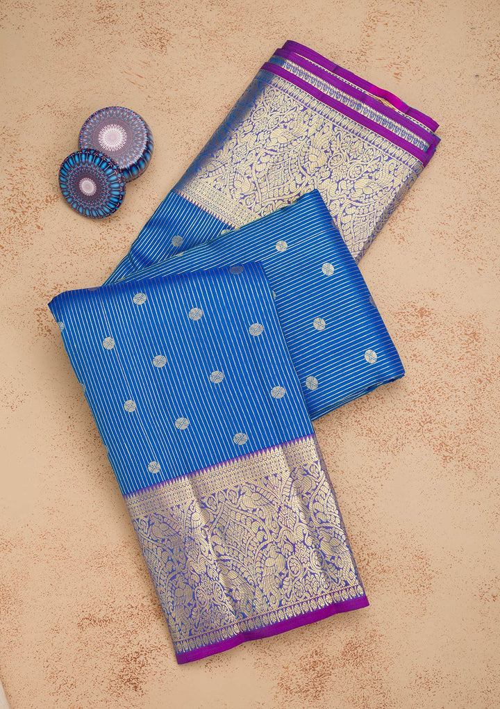 Blue Zariwork Kanjivaram Pure Silk Saree