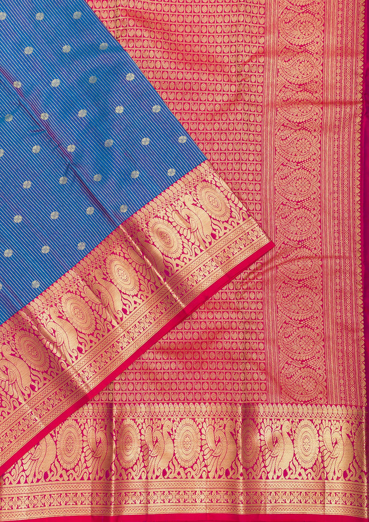 Blue Zariwork Pure Silk Saree