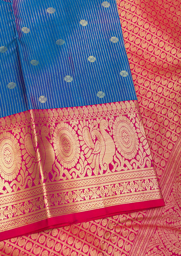 Blue Zariwork Pure Silk Saree