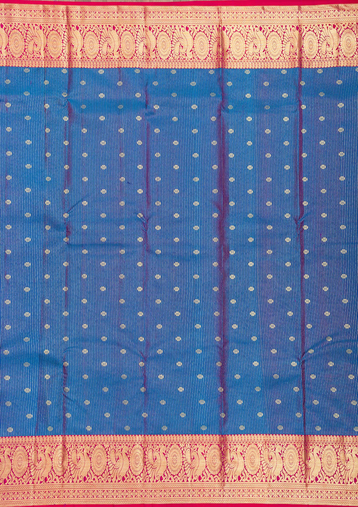 Blue Zariwork Pure Silk Saree