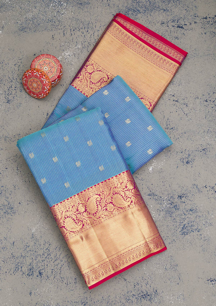 Blue Zariwork Kanjivaram Pure Silk Saree