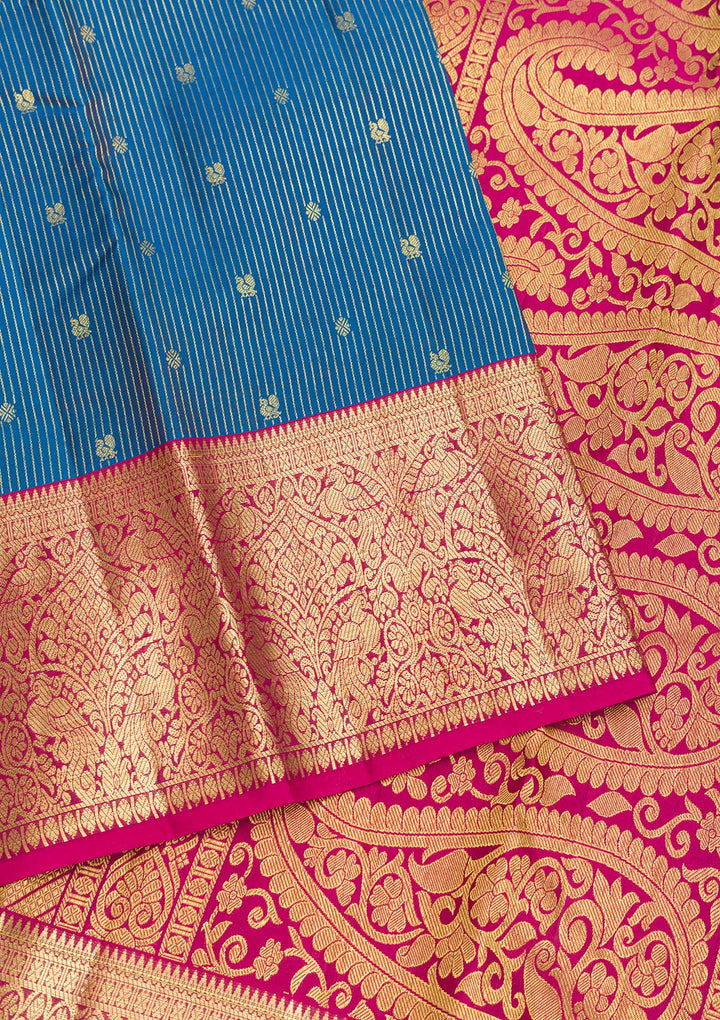 Blue Zariwork Pure Silk Saree