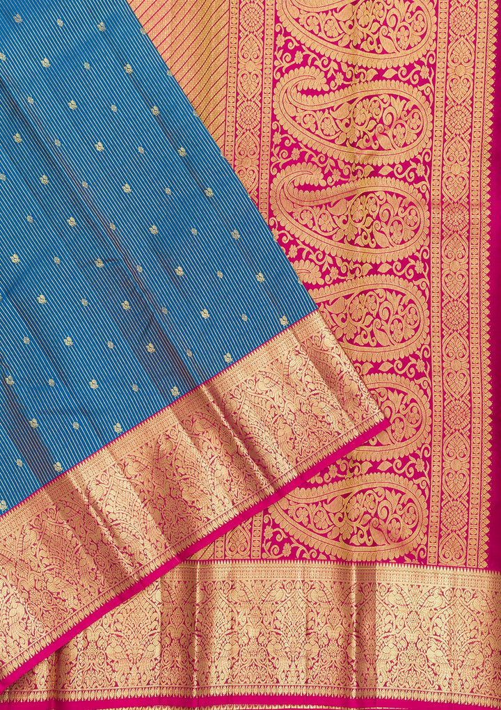 Blue Zariwork Pure Silk Saree