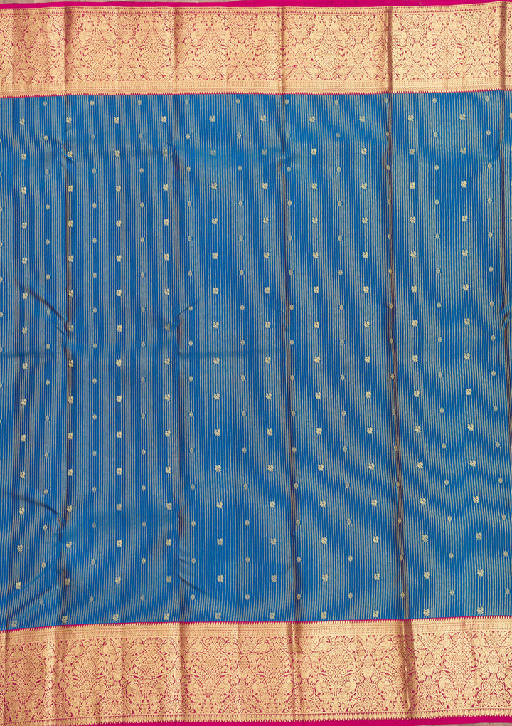 Blue Zariwork Pure Silk Saree