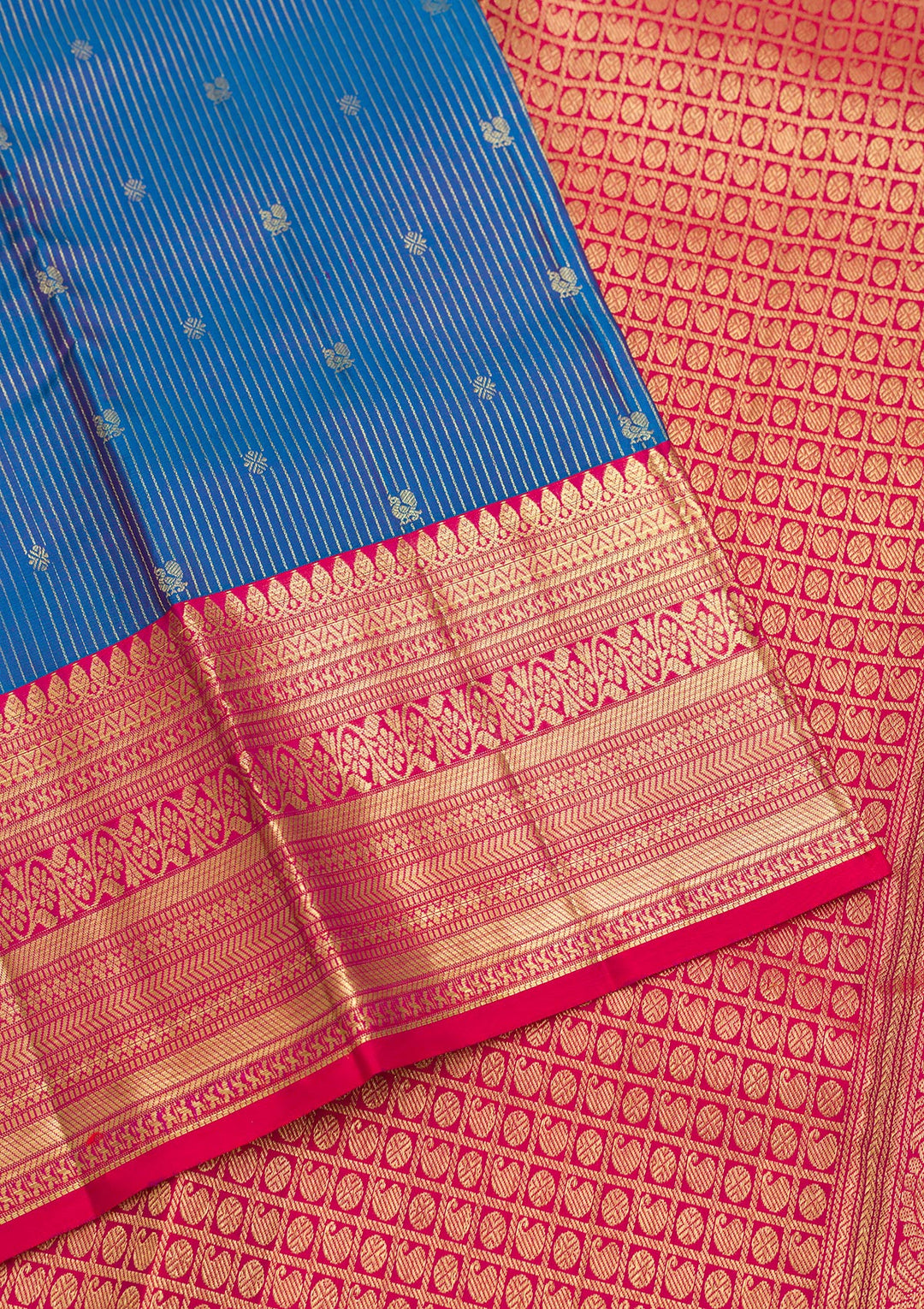Blue Zariwork Pure Silk Saree