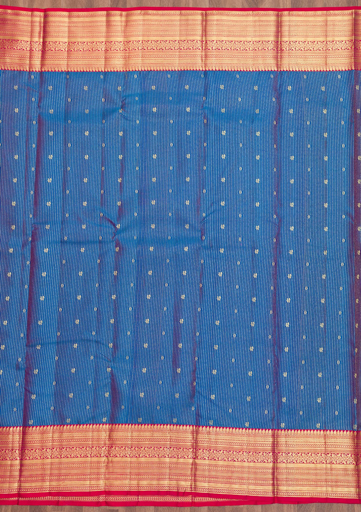 Blue Zariwork Pure Silk Saree