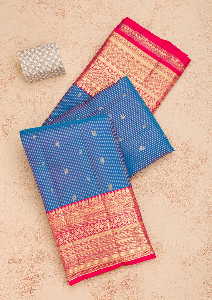 Blue Zariwork Pure Silk Saree