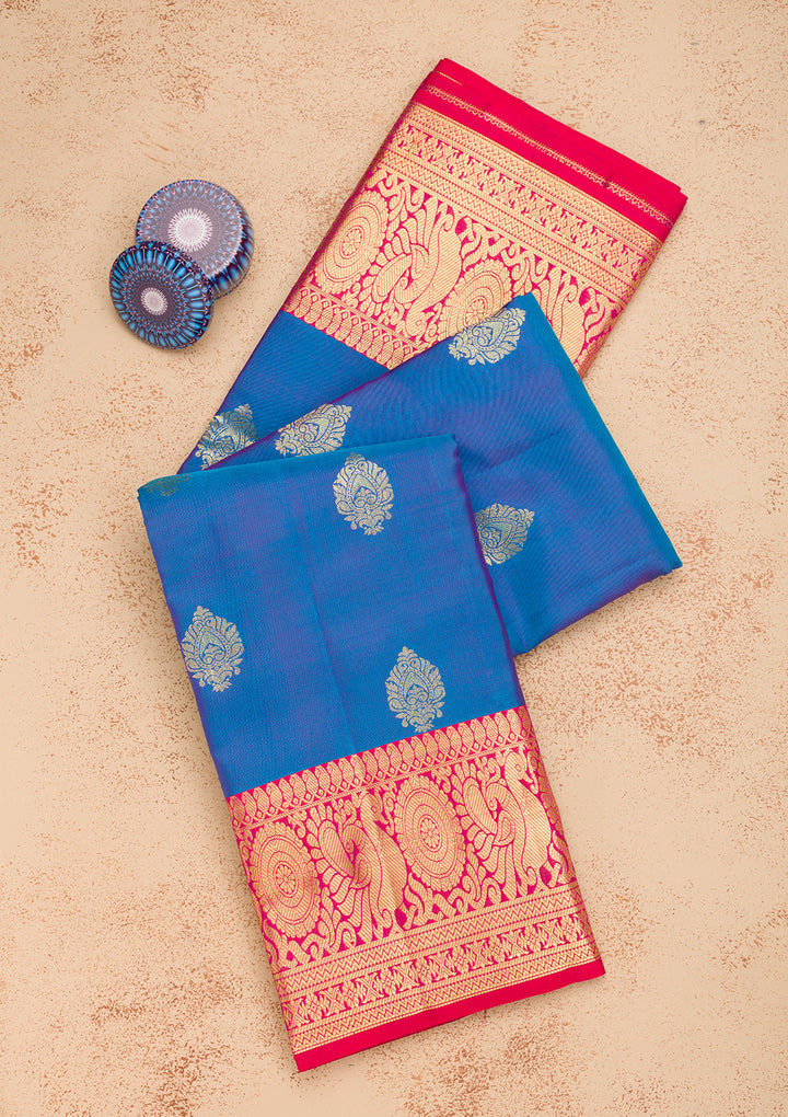 Blue Zariwork Pure Silk Saree