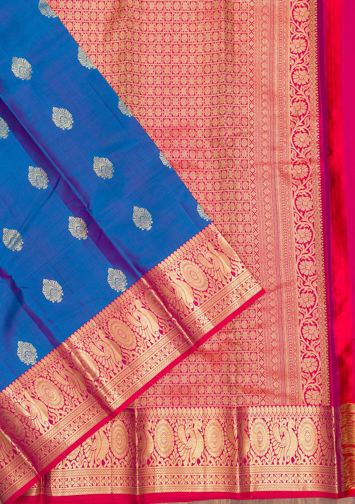 Blue Zariwork Pure Silk Saree