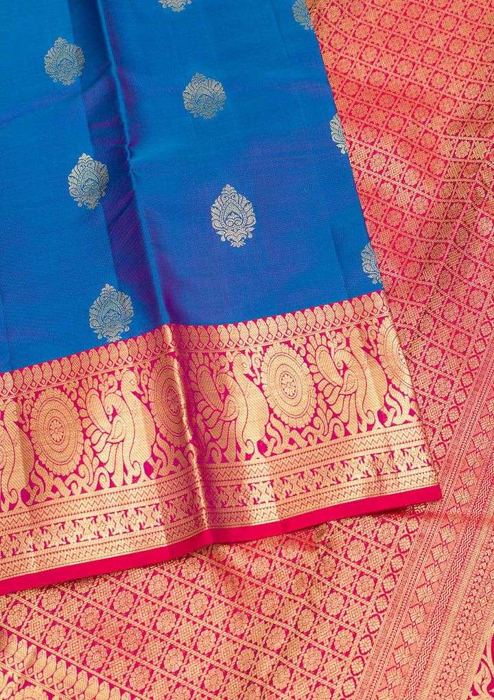 Blue Zariwork Pure Silk Saree
