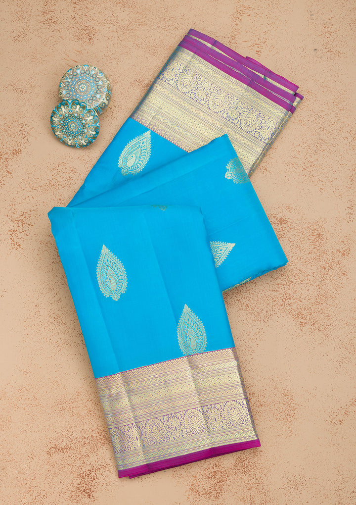 Blue Zariwork Pure Silk Saree