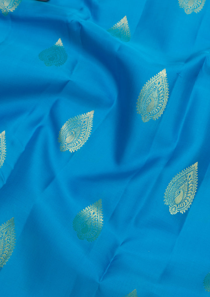 Blue Zariwork Pure Silk Saree