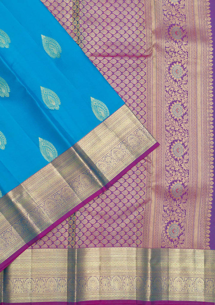 Blue Zariwork Pure Silk Saree