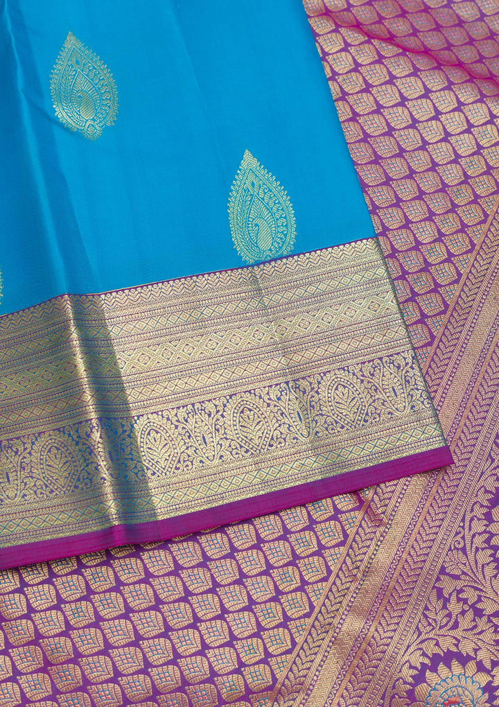 Blue Zariwork Pure Silk Saree