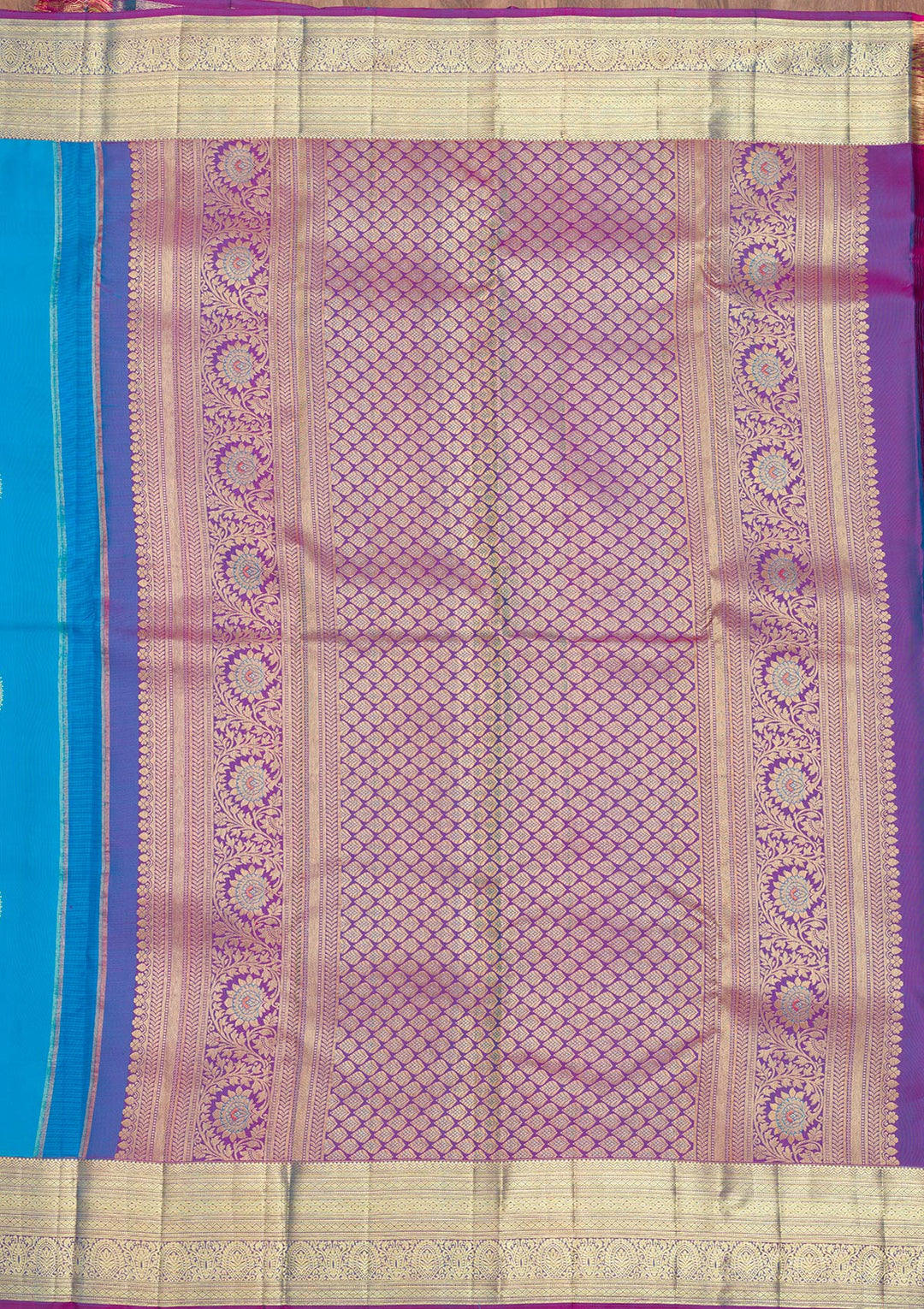 Blue Zariwork Pure Silk Saree