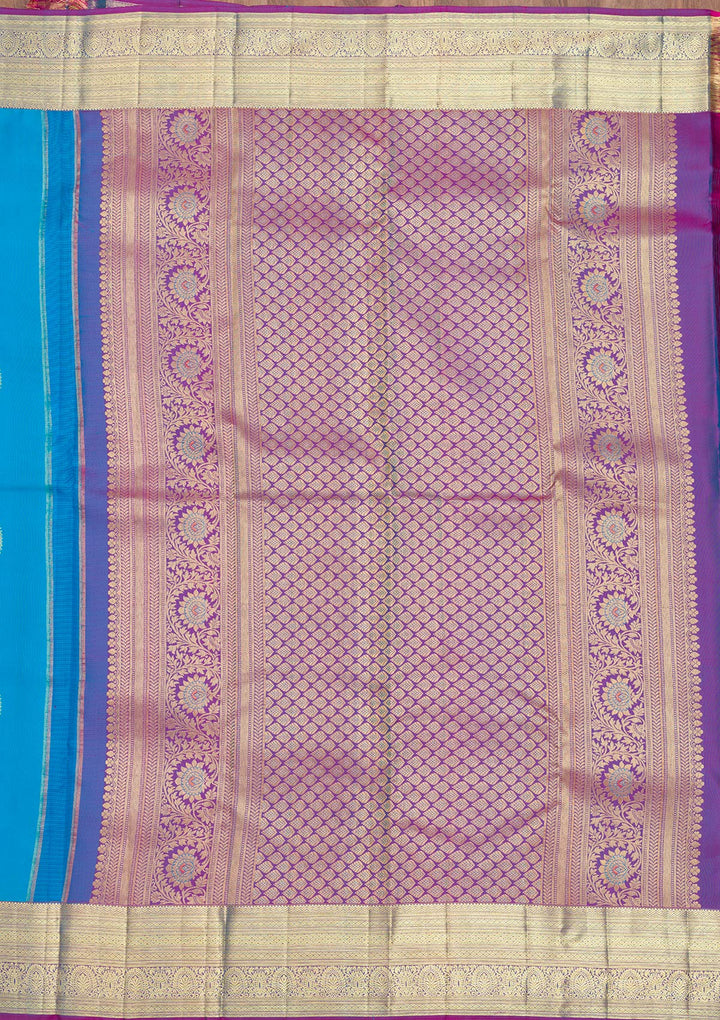 Blue Zariwork Pure Silk Saree