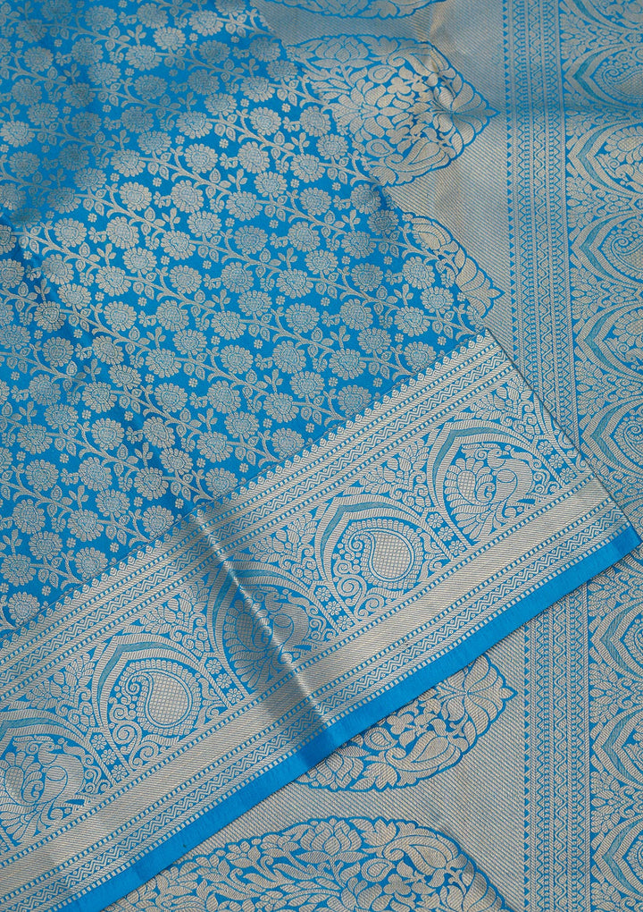 Blue Zariwork Pure Silk Saree