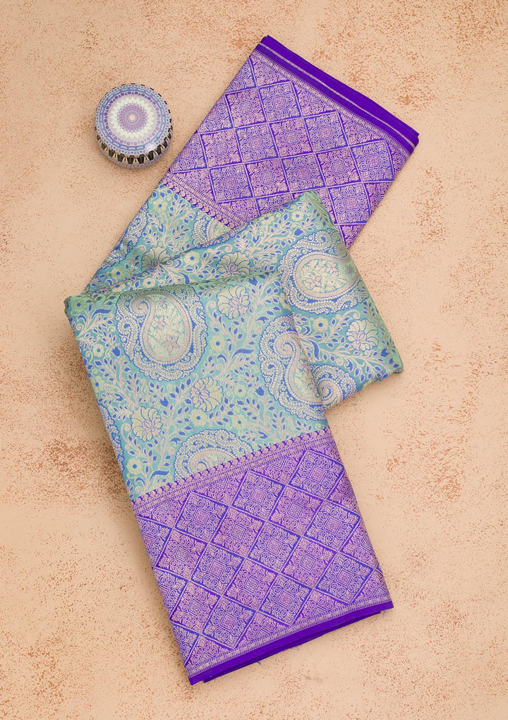 Blue Zariwork Pure Silk Saree