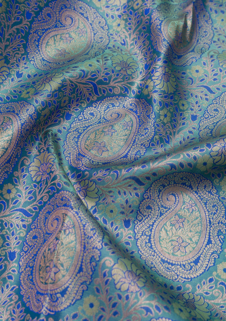 Blue Zariwork Pure Silk Saree