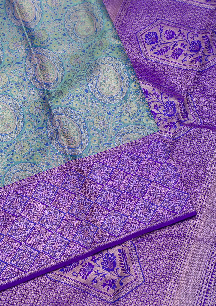 Blue Zariwork Pure Silk Saree