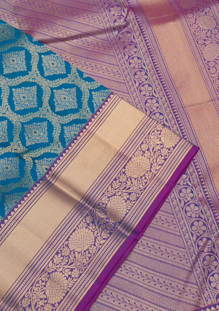 Blue Zariwork Pure Silk Saree