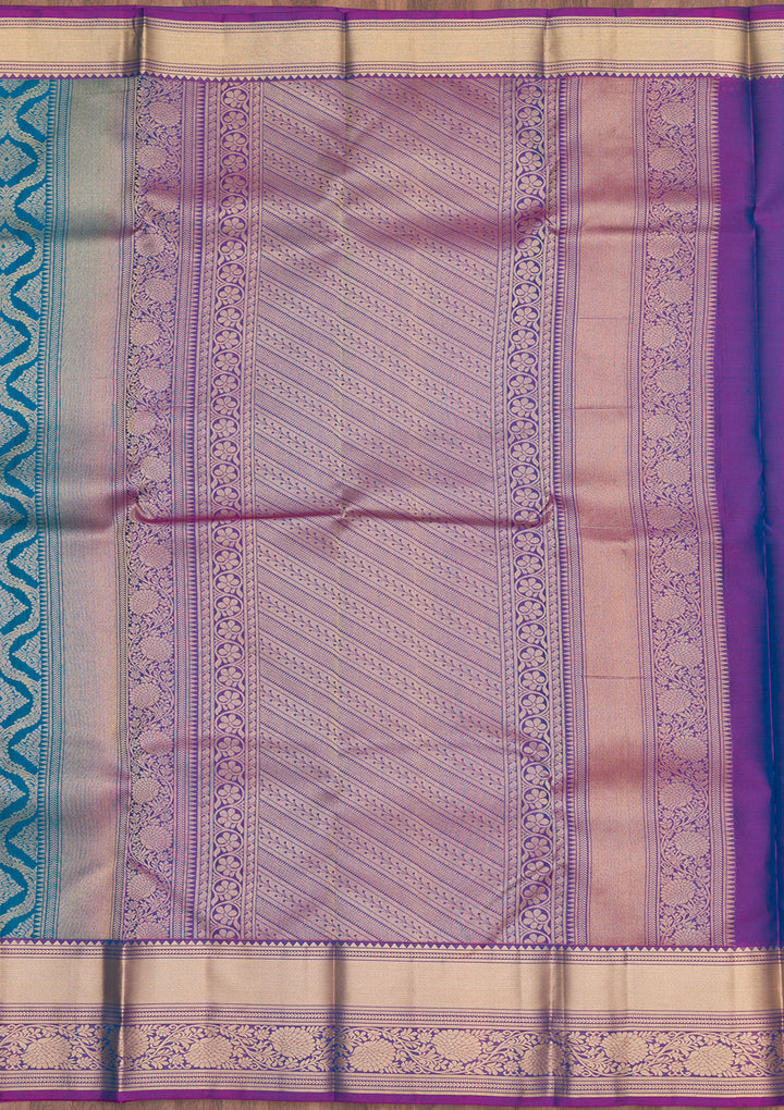 Blue Zariwork Pure Silk Saree