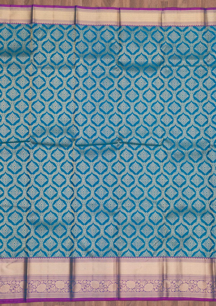 Blue Zariwork Pure Silk Saree