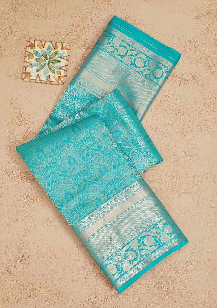 Blue Zariwork Pure Silk Saree