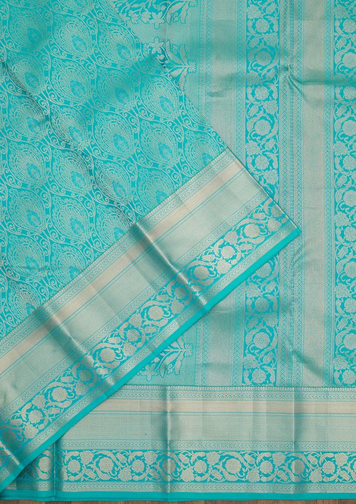 Blue Zariwork Pure Silk Saree