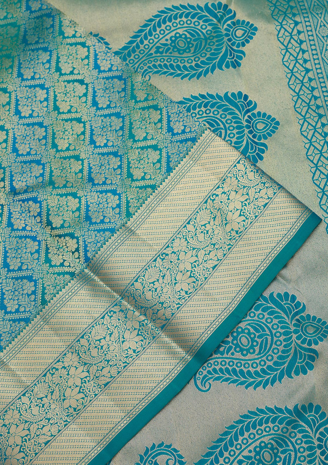 Blue Zariwork Pure Silk Saree