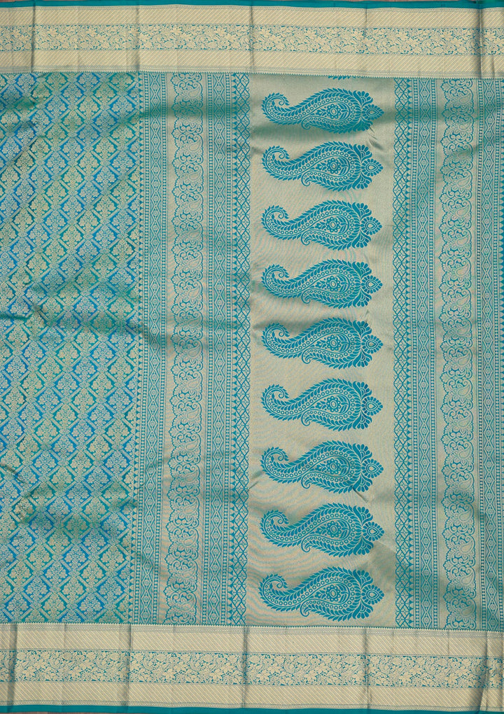 Blue Zariwork Pure Silk Saree