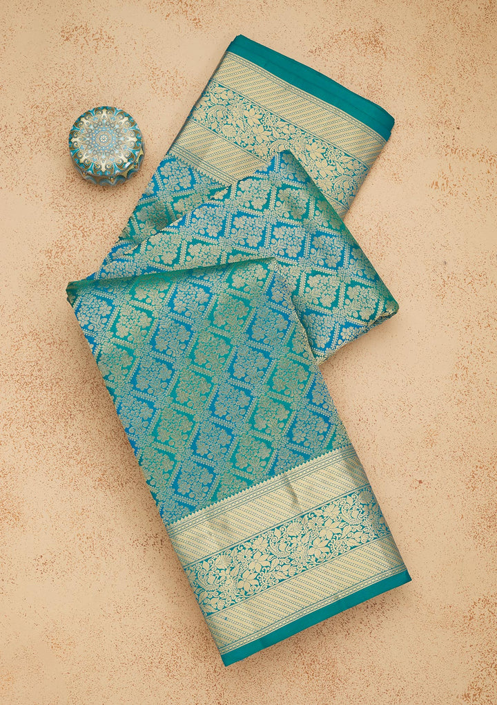 Blue Zariwork Pure Silk Saree