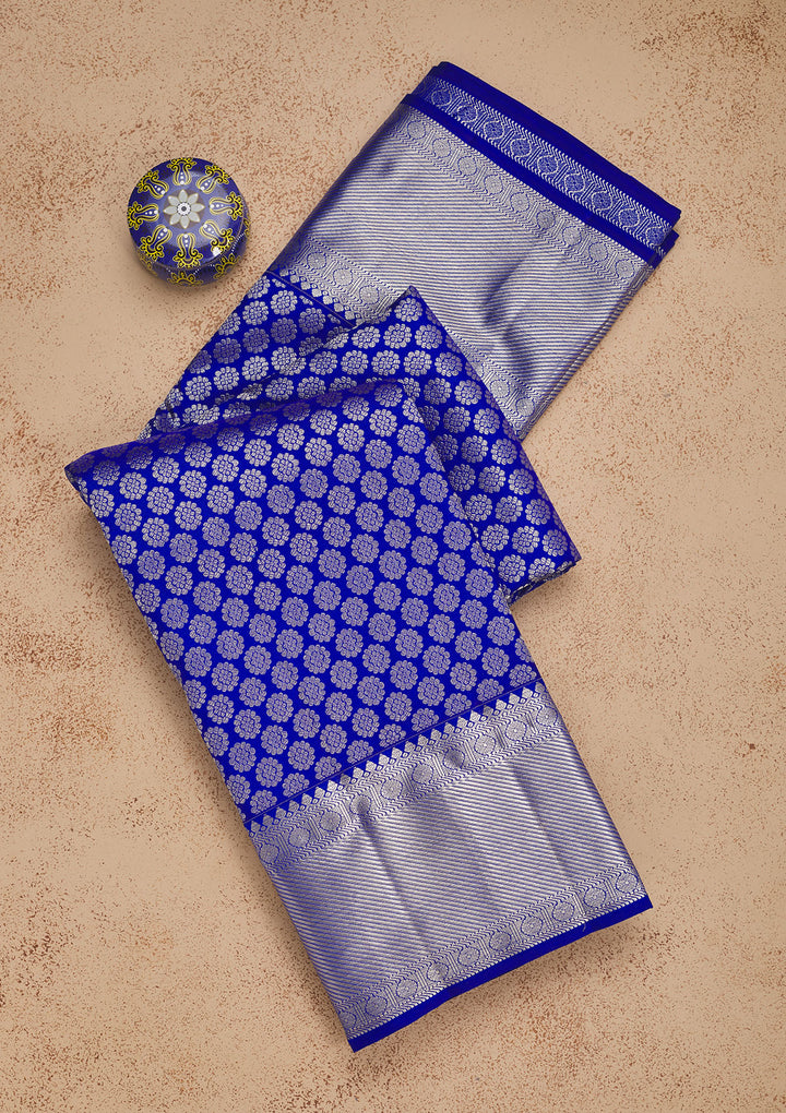 Blue Zariwork Pure Silk Saree