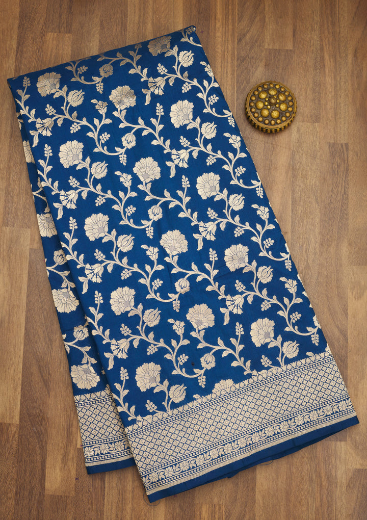 Blue Zariwork Pure Silk Saree