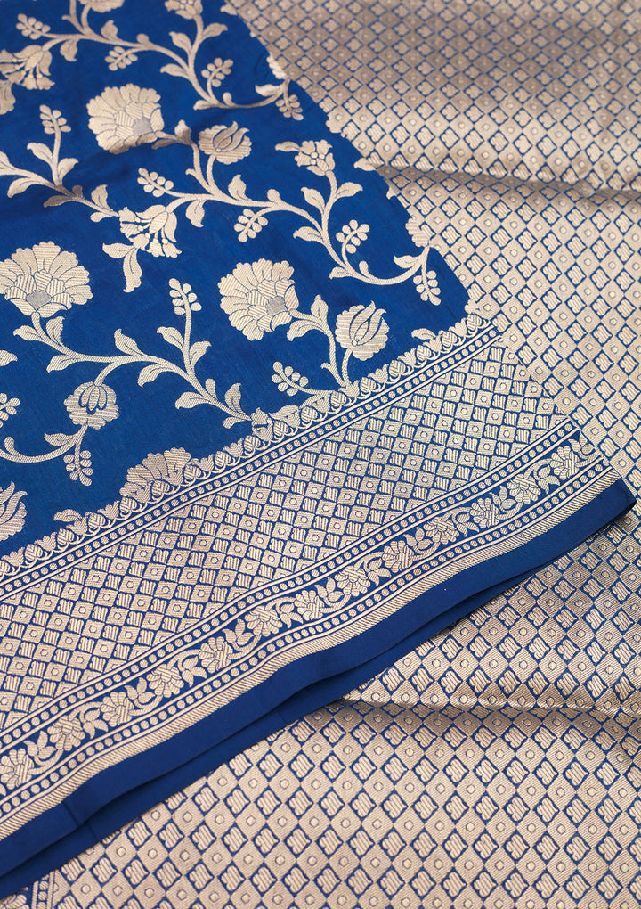 Blue Zariwork Pure Silk Saree