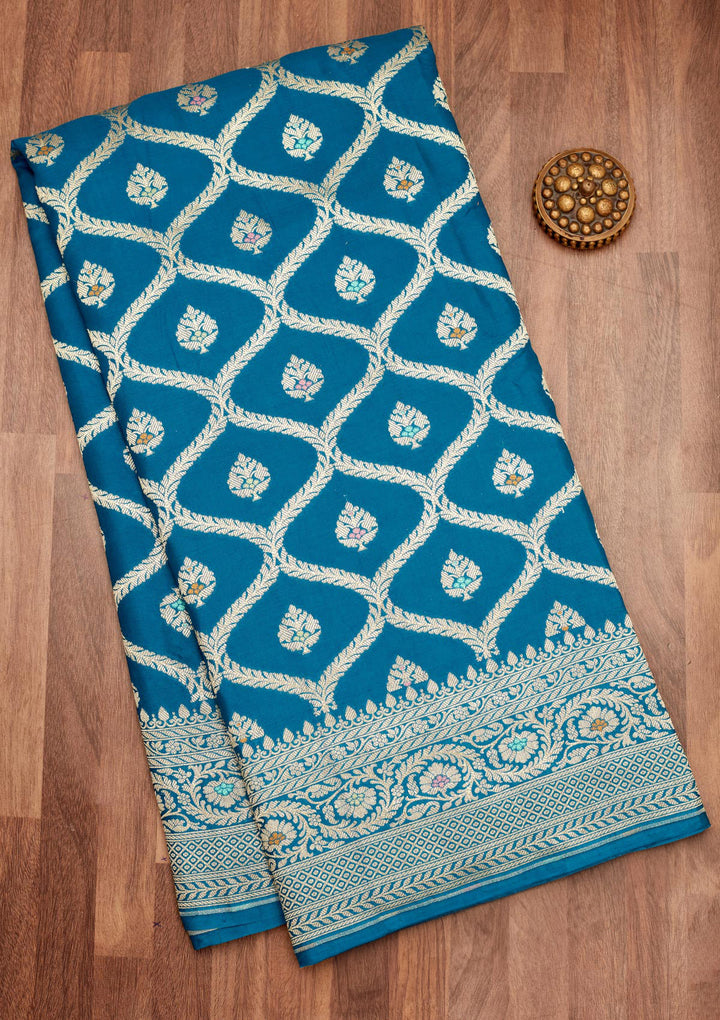 Blue Zariwork Pure Silk Saree