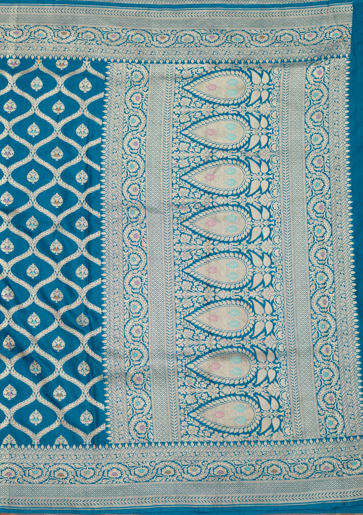 Blue Zariwork Pure Silk Saree