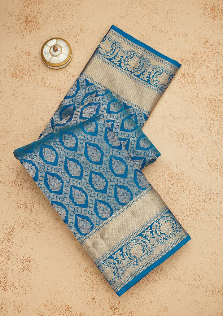 Blue Zariwork Pure Silk Saree