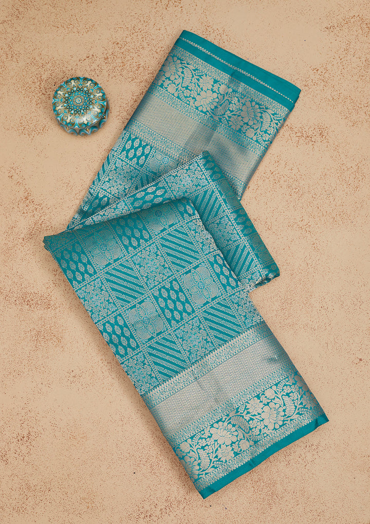 Blue Zariwork Pure Silk Saree