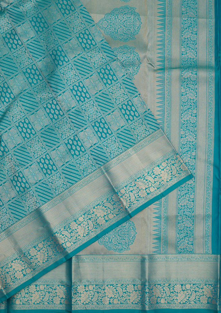 Blue Zariwork Pure Silk Saree