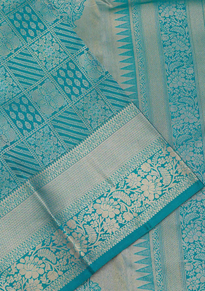 Blue Zariwork Pure Silk Saree