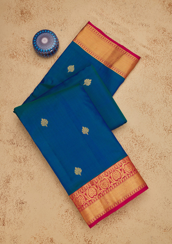 Blue Zariwork Pure Silk Saree