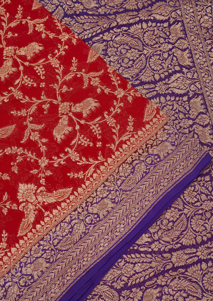 Blue Zariwork Pure Silk Saree