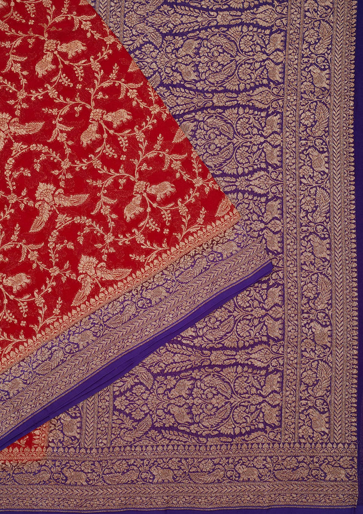 Blue Zariwork Pure Silk Saree
