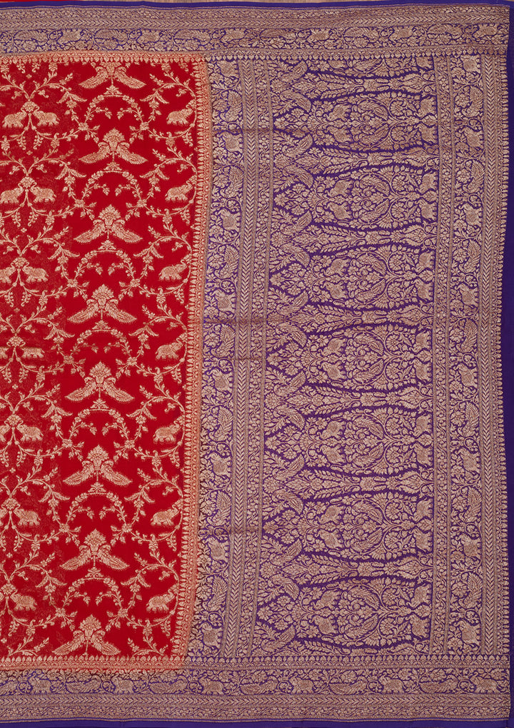 Blue Zariwork Pure Silk Saree