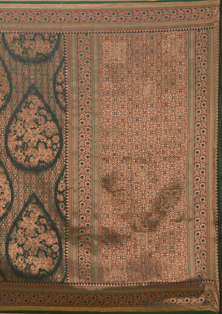 Bottle Green Stonework Art Silk Saree