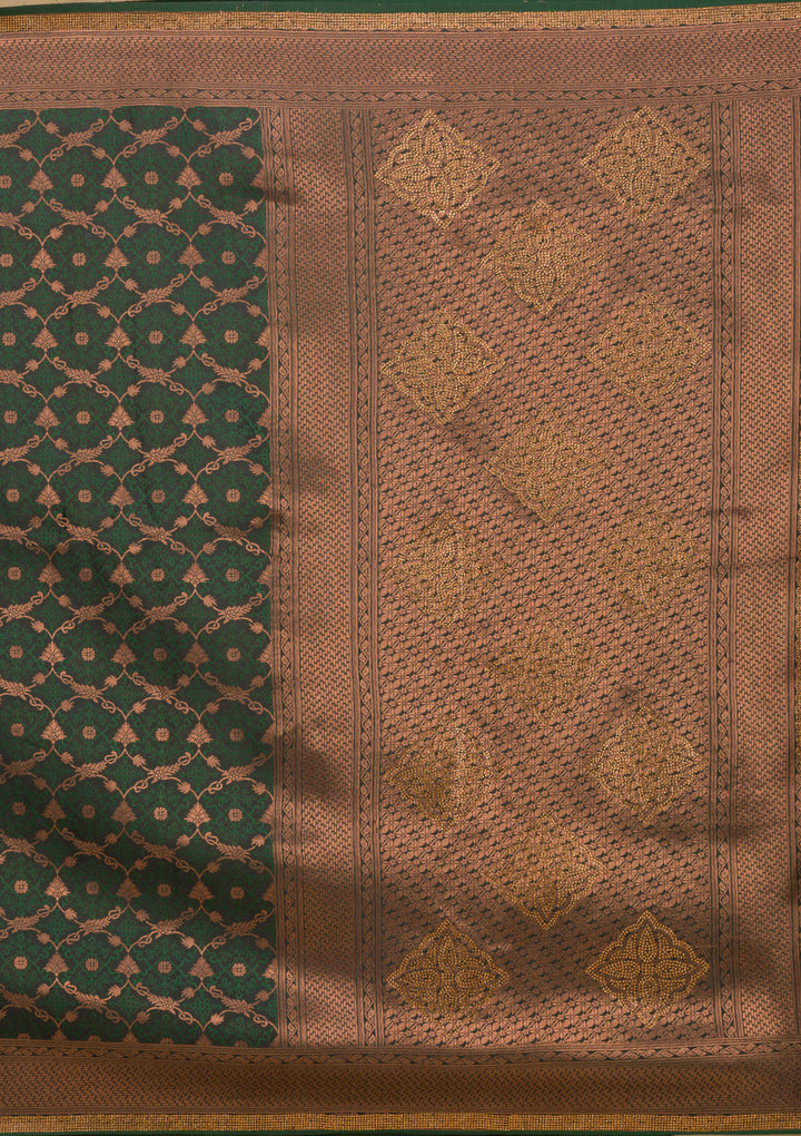 Bottle Green Stonework Art Silk Saree